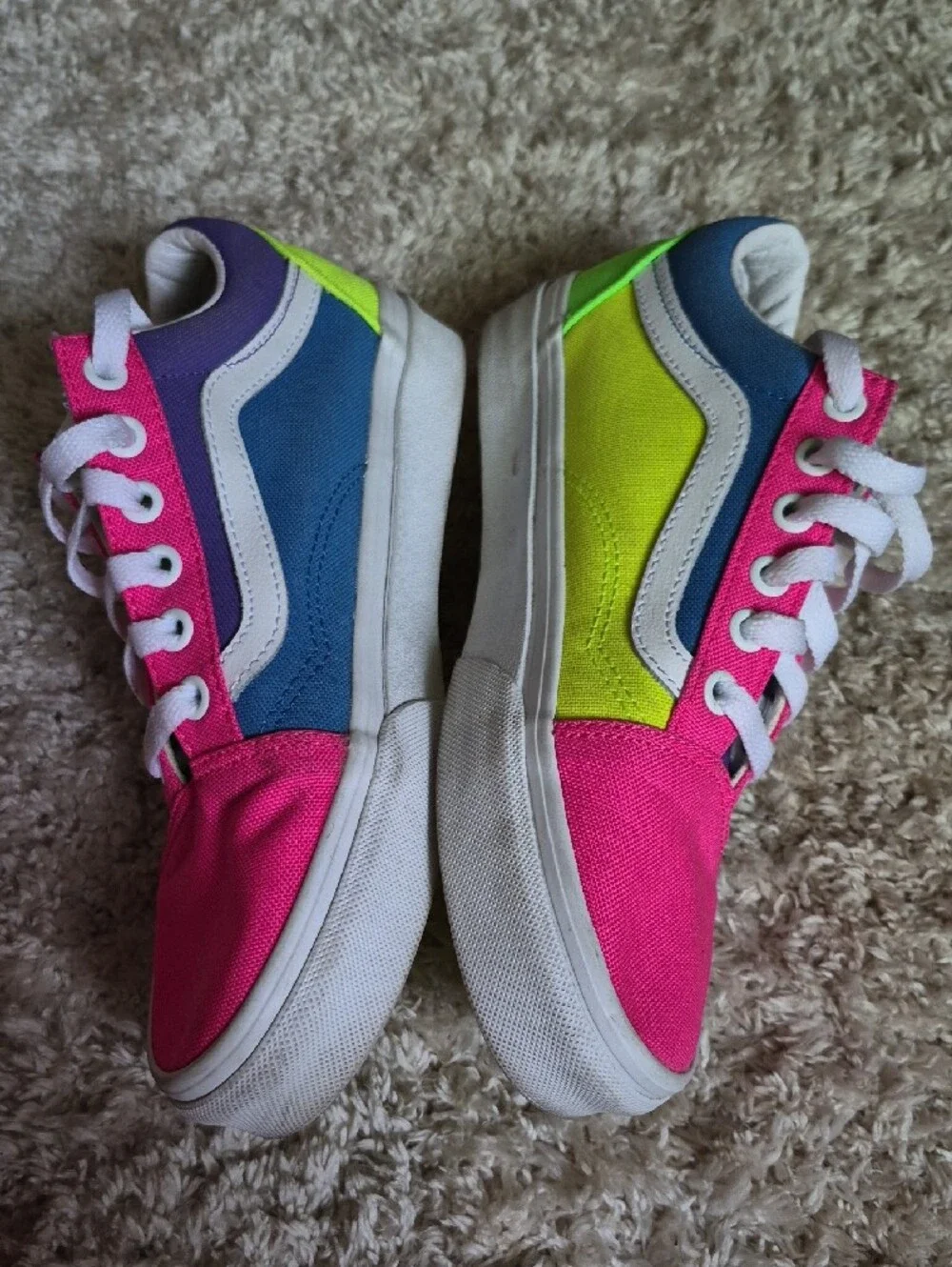 Vans Kids Low-Top Sneakers - Hot Pink, Neon Green & Royal Blue